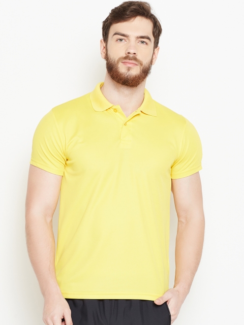 

Lotto Men Yellow Solid Polo Collar T-shirt
