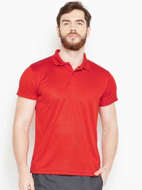 

Lotto Men Red Solid Polo Collar T-shirt