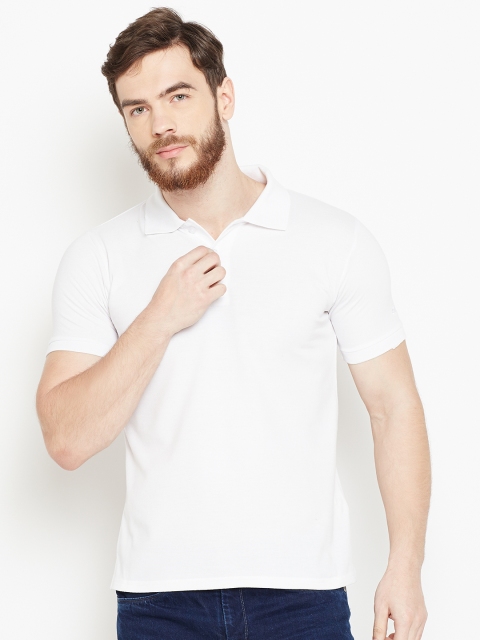 

Lotto Men White Solid Polo Collar T-shirt