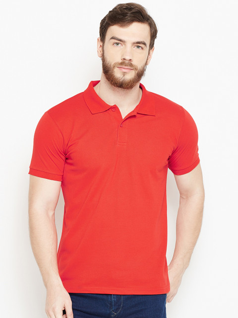 

Lotto Men Red Solid Polo Collar T-shirt