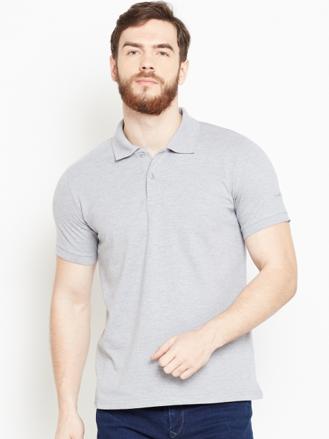 

Lotto Men Grey Melange Solid Polo Collar T-shirt