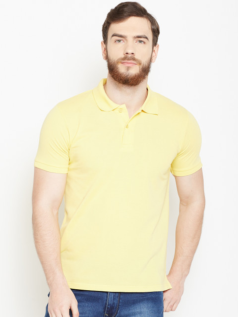 

Lotto Men Yellow Solid Polo Collar T-shirt