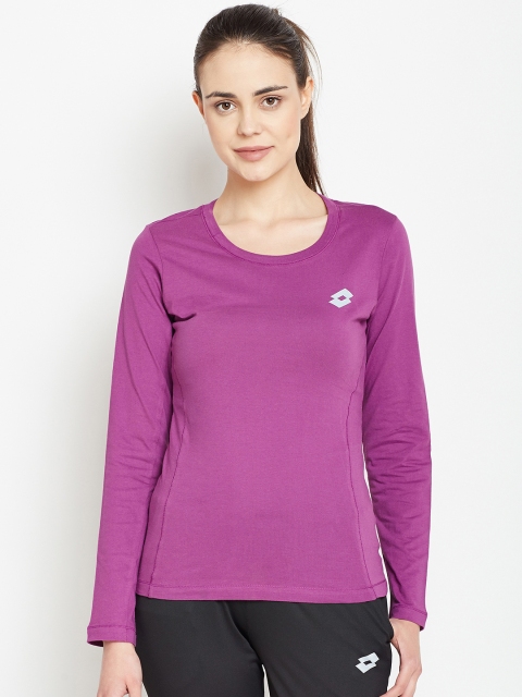 

Lotto Women Purple INDY IV Solid Round Neck T-shirt