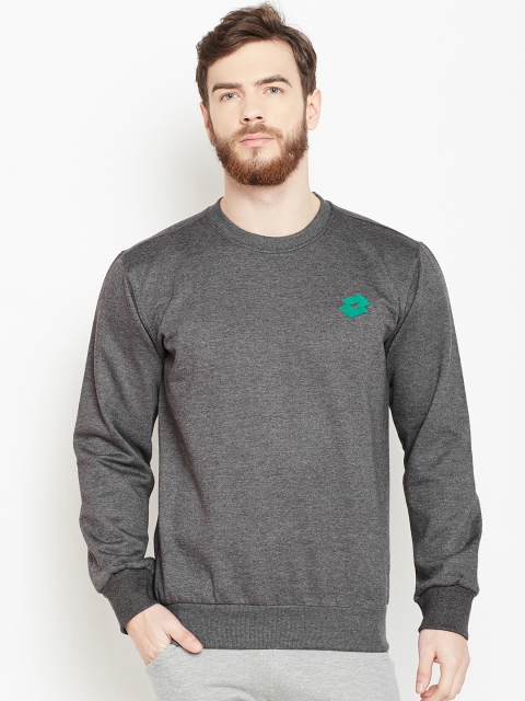 

Lotto Men Charcoal Grey Solid Sweatshirt