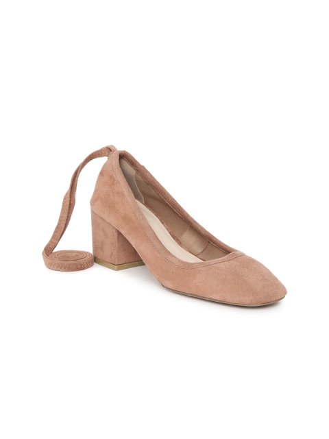 

FOREVER 21 Women Beige Solid Block Heels