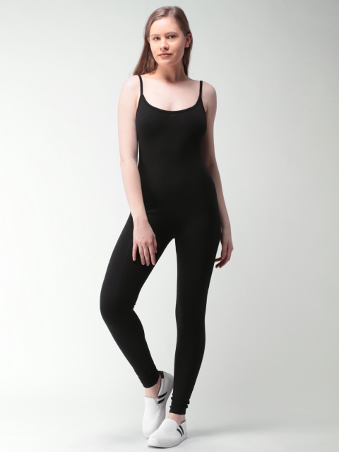 

FOREVER 21 Black Solid Basic Jumpsuit