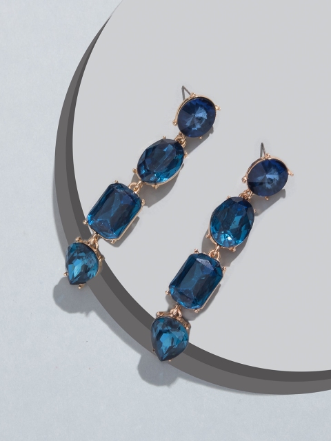 

Pipa Bella Blue Stone-Studded Drop Earrings