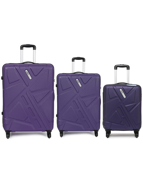 

Safari Unisex Set of 3 Purple Anti-Scratch Trolley Suitcase in Small, Medium & Large Size