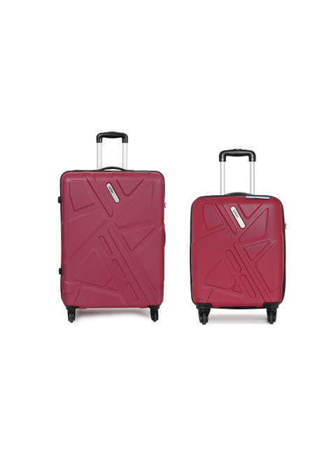 

Safari Unisex Set of 2 Maroon Anti-Scratch Trolley Suitcases in Small & Medium Size