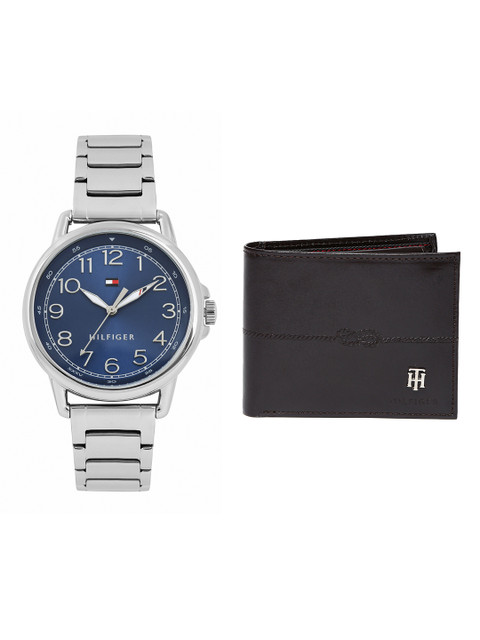 

Tommy Hilfiger Women Navy Watch & Men Leather Wallet, Navy blue