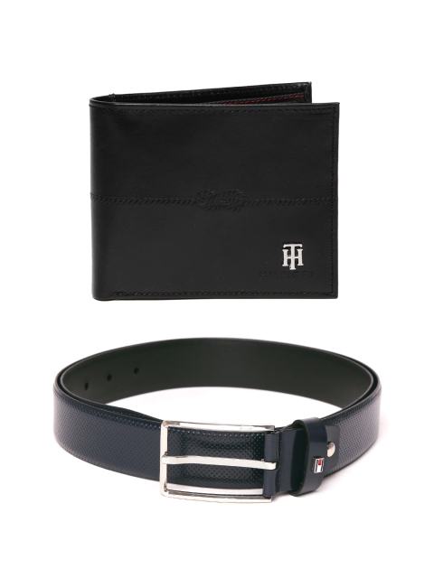 

Tommy Hilfiger Men Leather Wallet & Textured Belt, Navy blue