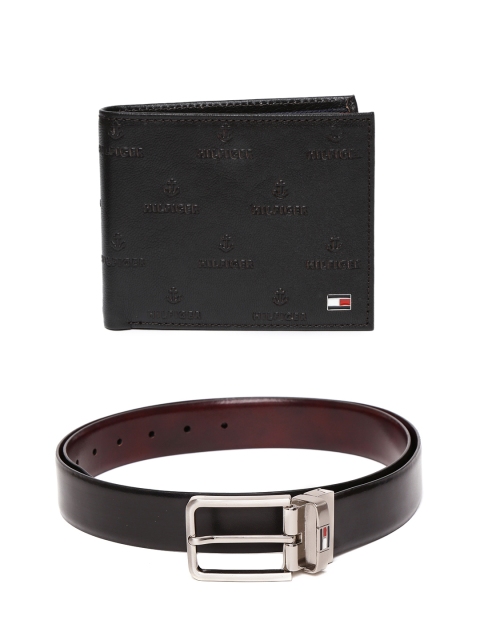 

Tommy Hilfiger Men Leather Wallet & Reversible Belt, Black