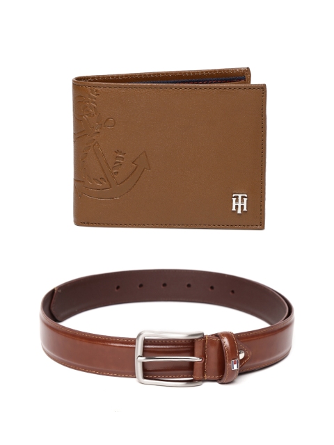 

Tommy Hilfiger Men Leather Wallet & Belt, Tan