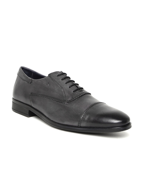 

Arrow Men Charcoal Grey Leather Formal Oxfords