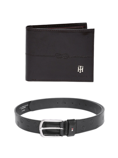 

Tommy Hilfiger Men Leather Wallet & Belt, Black