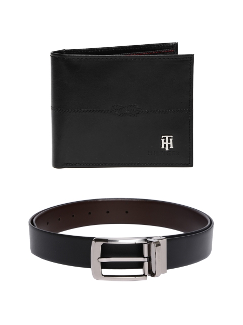 

Tommy Hilfiger Men Leather Wallet & Reversible Belt, Black