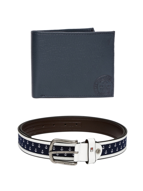 

Tommy Hilfiger Men Leather Wallet & Belt, Navy blue