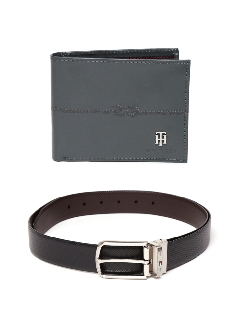 

Tommy Hilfiger Men Leather Wallet & Textured Reversible Belt, Black