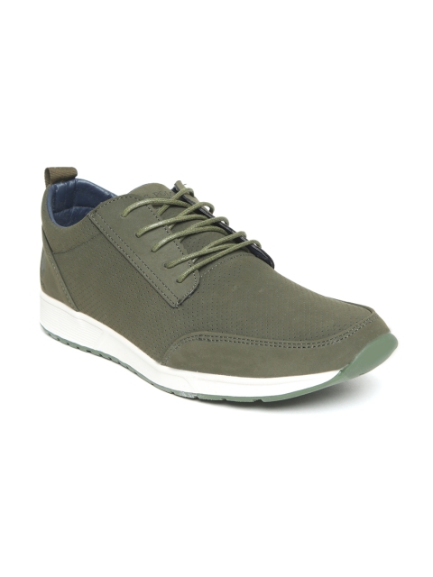 

U.S. Polo Assn. Men Olive Green Suede Perforated Sneakers