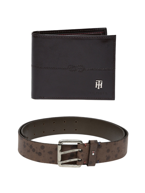 

Tommy Hilfiger Men Genuine Leather Wallet & Belt, Brown