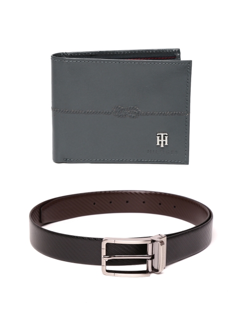 

Tommy Hilfiger Men Leather Wallet & Textured Reversible Belt, Black