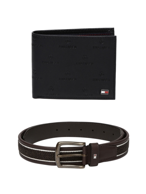 

Tommy Hilfiger Men Self-Design Leather Wallet & Textured Belt, Brown
