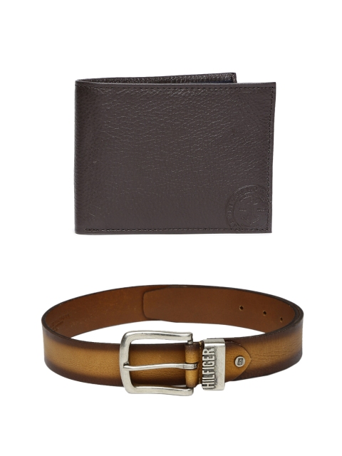 

Tommy Hilfiger Men Genuine Leather Wallet & Belt, Tan