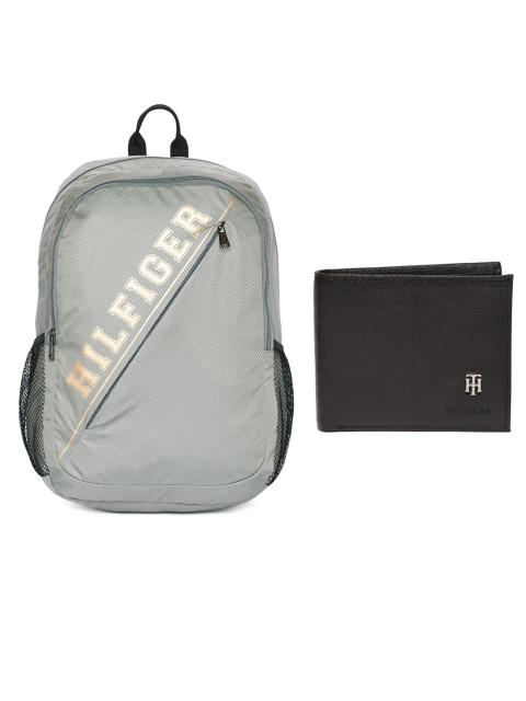

Tommy Hilfiger Men Genuine Leather Wallet & Unisex Solid Backpack, Brown