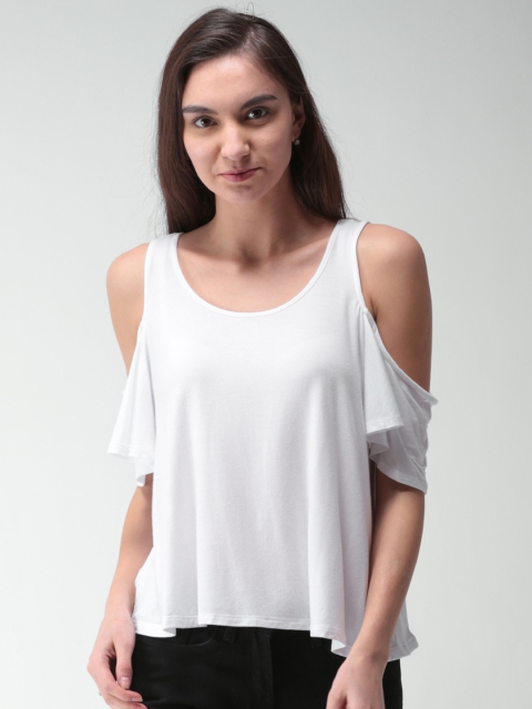 

FOREVER 21 Women White Solid Top