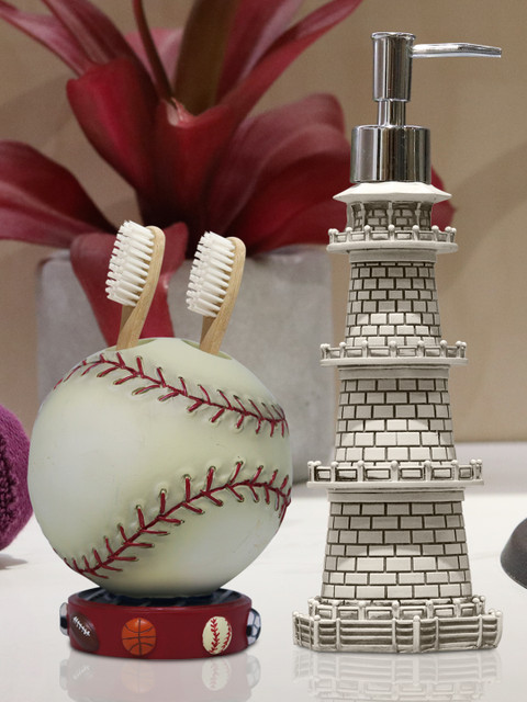 

Shresmo Set of 2 Off-White Textured Bathroom Accessories