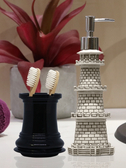 

Shresmo Set of 2 White & Black Bathroom Accessories