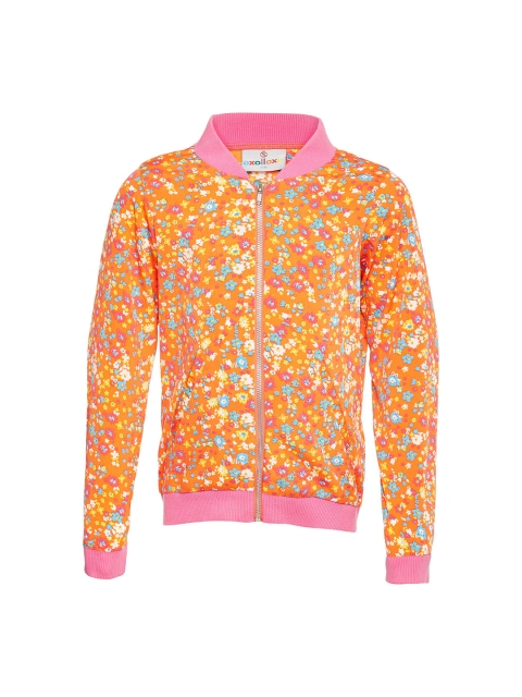 

Oxolloxo Girls Orange & Blue Floral Print Bomber Jacket