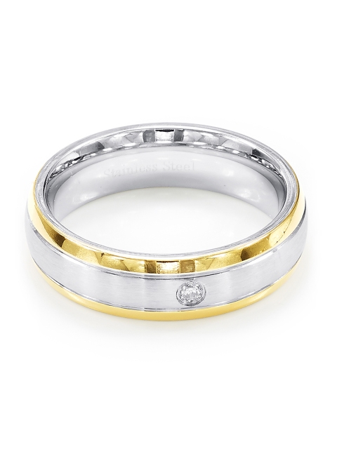 

Peora Men Silver-Toned & Gold-Toned Ring