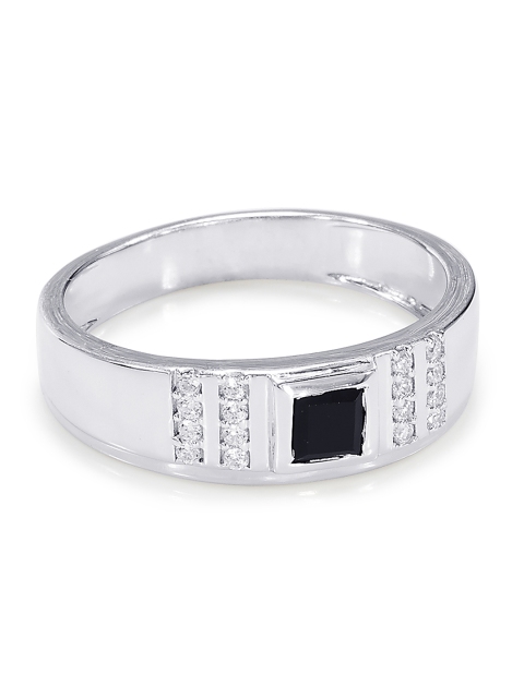 

Peora Men Silver-Plated Stone-Studded Ring