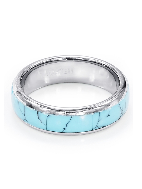 

Peora Men Silver-Toned & Turquoise Blue Ring