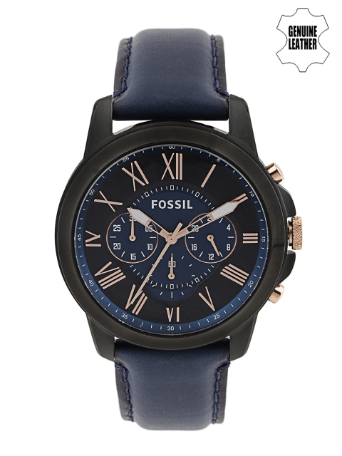 

Fossil Men Navy Dial Chronograph Watch FS5061, Navy blue