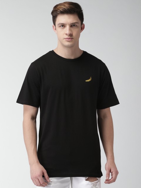 

FOREVER 21 Men Black Solid Round Neck T-shirt