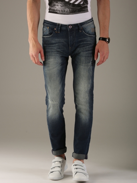 

Flying Machine Men Blue Jackson Skinny Fit High-Rise Low Distress Stretchable Jeans