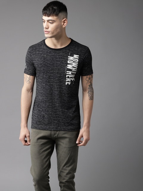 

Flying Machine Men Black Printed Round Neck T-shirt