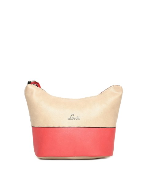 

Lavie Coral Red Colourblocked Sling Bag