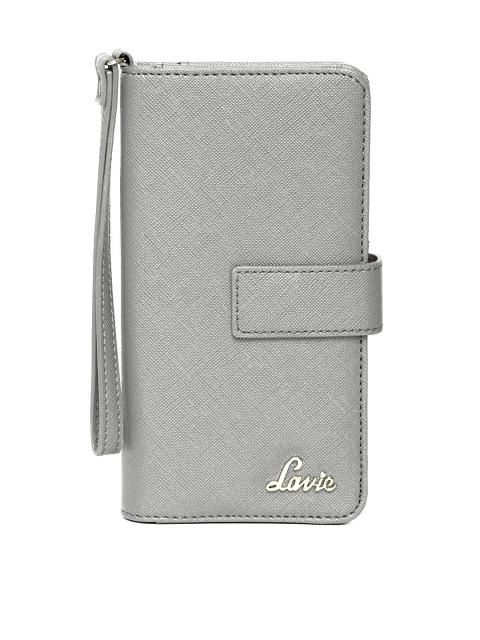 

Lavie Women Grey Solid Two Fold Wallet with Wrist Loop