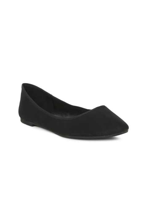 

FOREVER 21 Women Black Solid Synthetic Ballerinas