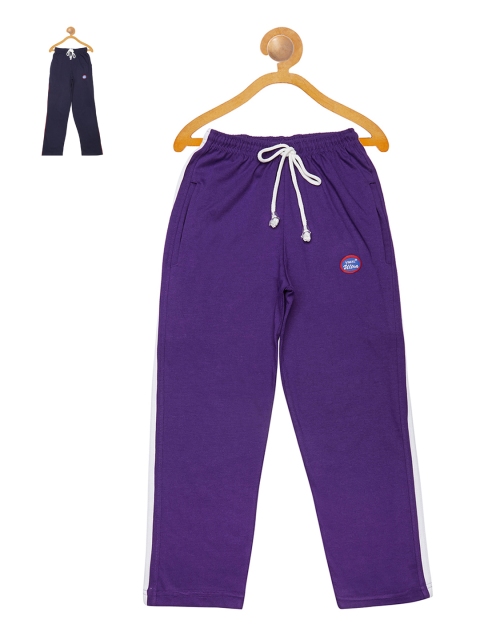 

VIMAL Girls Pack of 2 Slim Fit Track Pants, Navy blue