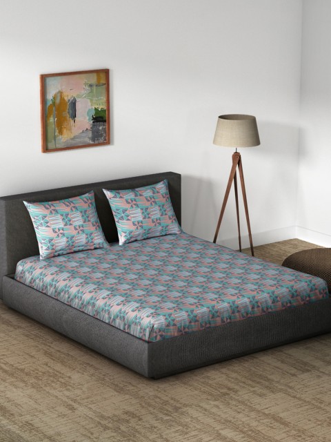 

CORE Designed by SPACES Grey Cotton 1 Queen Bedsheet with 2 Pillow Covers