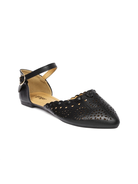 

Ginger by Lifestyle Women Black Solid Synthetic Ballerinas