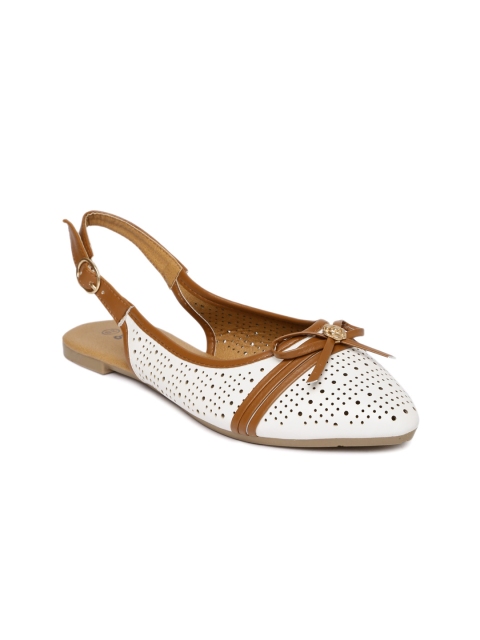 

Ginger by Lifestyle Women White Solid Synthetic Ballerinas