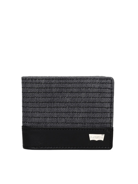 

Levis Men Black Striped Two Fold Leather Wallet