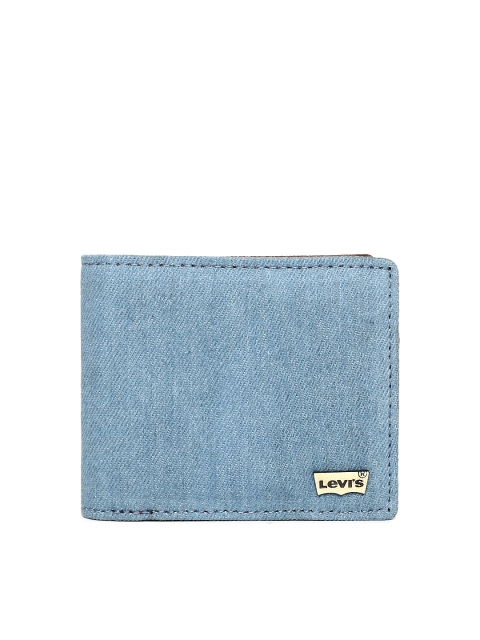 

Levis Men Blue Solid Two Fold Leather Wallet