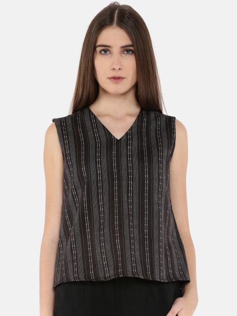 

Fusion Beats Women Black Striped Top