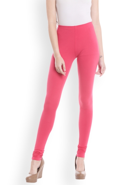 

Fusion Beats Women Pink Churidar Leggings
